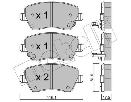 Комплект гальмівних колодок Metelli 22-0485-2