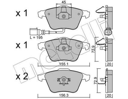 Комплект гальмівних колодок (дискових) Metelli 22-0549-2