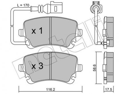 Комплект тормозных колодок с 4 шт. дисков Metelli 22-0554-0