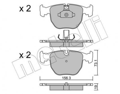 Комплект тормозных колодок с 4 шт. дисков Metelli 22-0559-0