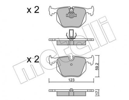 Комплект тормозных колодок с 4 шт. дисков Metelli 22-0560-0 (фото 1)