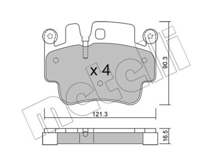 Комплект гальмівних колодок (дискових) Metelli 22-0657-0