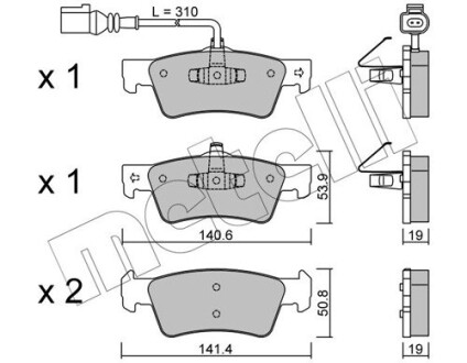 Комплект гальмівних колодок Metelli 22-0661-1