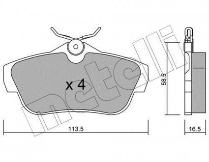 Комплект тормозных колодок с 4 шт. дисков Metelli 22-0712-0 (фото 1)