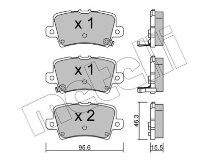 Комплект гальмівних колодок Metelli 22-0729-0