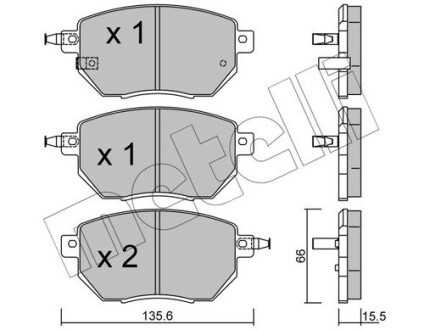 Комплект гальмівних колодок Metelli 22-0741-0