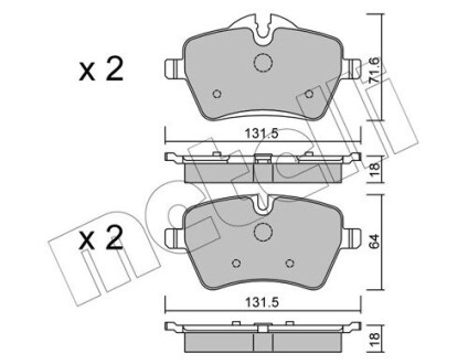 Комплект гальмівних колодок Metelli 22-0768-0