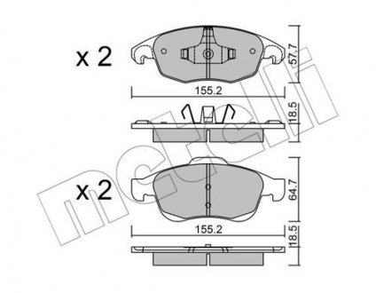 Комплект тормозных колодок Metelli 22-0800-0 (фото 1)