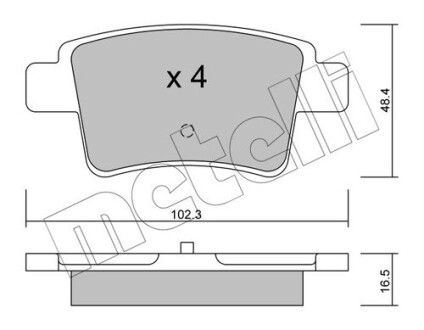 Комплект гальмівних колодок Metelli 22-0801-0