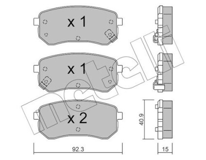 Комплект гальмівних колодок (дискових) Metelli 22-0815-0 (фото 1)