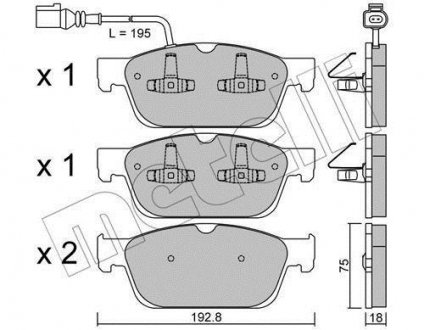 Комплект гальмівних колодок (дискових) Metelli 22-0831-0 (фото 1)