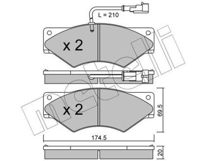 Комплект гальмівних колодок (дискових) Metelli 22-0849-1 (фото 1)