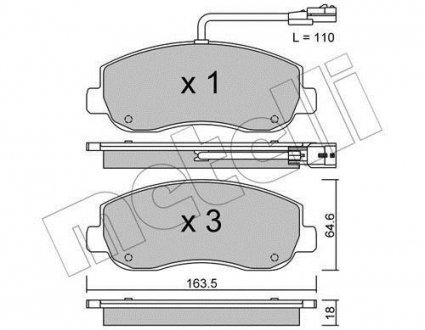 Комплект тормозных колодок с 4 шт. дисков Metelli 22-0898-0