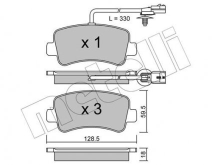 Комплект тормозных колодок с 4 шт. дисков Metelli 22-0899-0