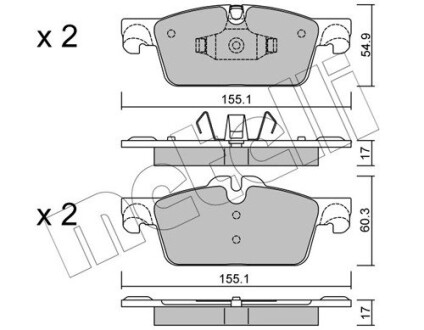 Комплект гальмівних колодок (дискових) Metelli 22-0916-0 (фото 1)