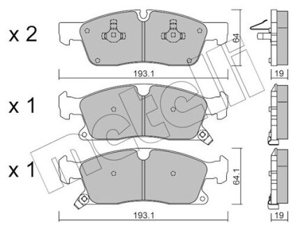 Комплект гальмівних колодок Metelli 22-0927-0