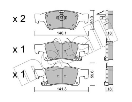 Комплект гальмівних колодок Metelli 22-0928-0