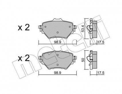 Комплект тормозных колодок с 4 шт. дисков Metelli 22-0987-0