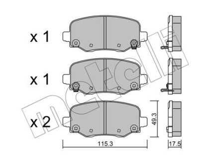 Комплект гальмівних колодок Metelli 22-1002-1