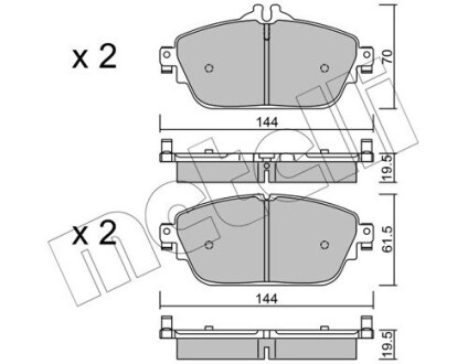 Комплект гальмівних колодок (дискових) Metelli 22-1017-0 (фото 1)