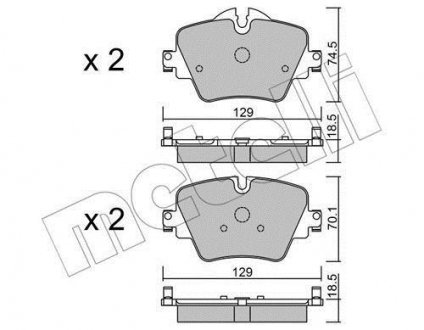 Комплект гальмівних колодок (дискових) Metelli 22-1037-0 (фото 1)