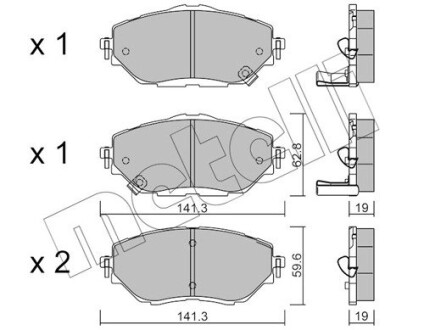 Комплект гальмівних колодок Metelli 22-1088-0