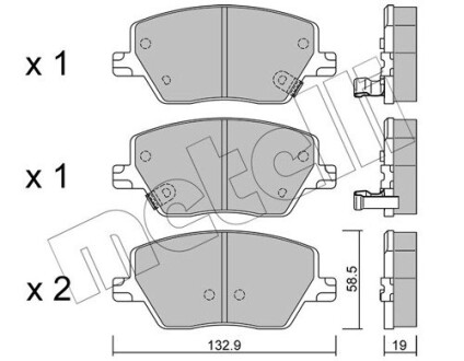 Комплект гальмівних колодок (дискових) Metelli 22-1103-0 (фото 1)