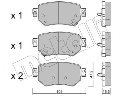 Комплект гальмівних колодок Metelli 22-1159-0