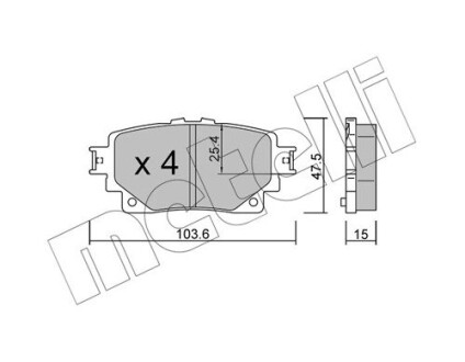 Комплект гальмівних колодок (дискових) Metelli 22-1229-0 (фото 1)