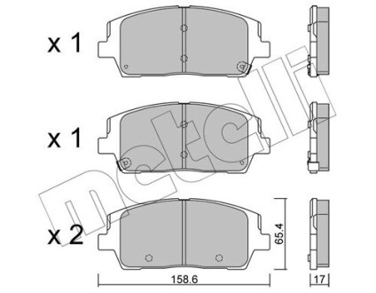 Комплект гальмівних колодок (дискових) Metelli 22-1244-0 (фото 1)