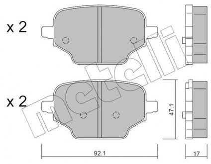 Комплект гальмівних колодок (дискових) Metelli 22-1245-0 (фото 1)