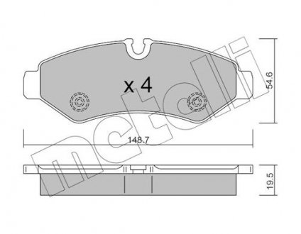 Комплект тормозных колодок Metelli 22-1275-0