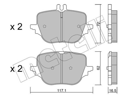 Комплект гальмівних колодок (дискових) Metelli 22-1313-0