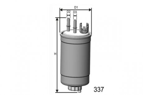 Фильтр топливный Fiat Doblo 1.9D -2003 (на резин.) MISFAT M412 (фото 1)