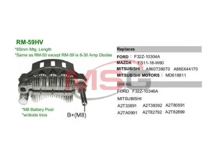 Діодний міст 137076 MOBILETRON RM59HV