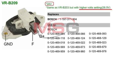 Регулятор напряжения IB363 MOBILETRON VRB209