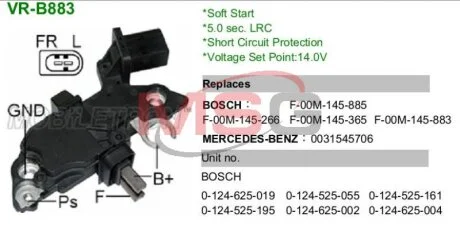 Регулятор напряжения IB266 MOBILETRON VRB883