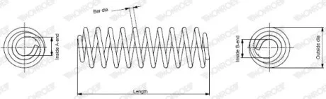 Передня пружина підвіски MONROE SE3290