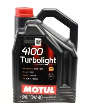 Мастило моторне Motul 4100 Turbolight 10W-40 (5 л) MOTUL 387606