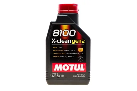 Масло моторное Motul 8100 X-Clean gen2 5W-40 (1 л) MOTUL 854111