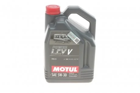 Моторное масло / Power LCV V 5w30 5L C3 / VW504.00 507. MOTUL 874251 (фото 1)