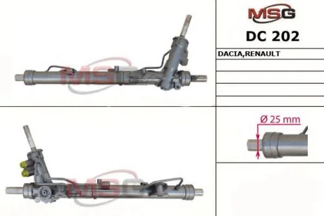 Рейка кермова Dacia Duster Renault Duster 1.2-1.6Lpg 04.10- MSG DC202
