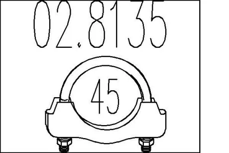 Хомут выхлопной системы U-образный (М10, Диаметр 45 мм) MTS 02.8135