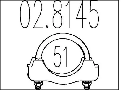 Хомут вихлопної системи U-образний (М10, Діаметр 51 мм) MTS 02.8145