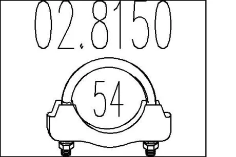 Хомут выхлопной системы U-образный (М10, Диаметр 54 мм) MTS 02.8150
