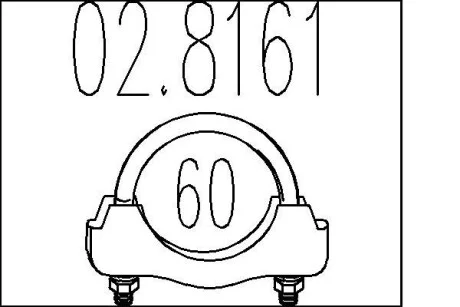 Хомут выхлопной системы U-образный (М10, Диаметр 60 мм) MTS 02.8161