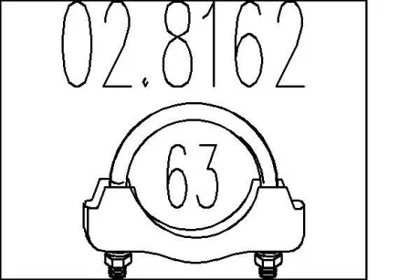 Хомут выхлопной системы U-образный (М10, Диаметр 63 мм) MTS 02.8162