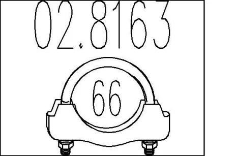 Хомут вихлопної системи U-образний (М10, Діаметр 66 мм) MTS 02.8163
