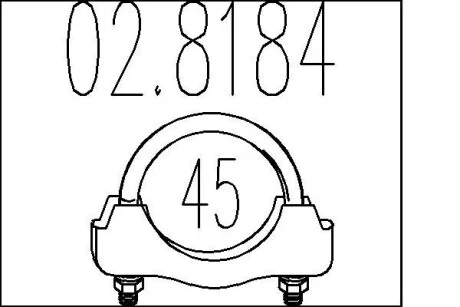Хомут вихлопної системи U-образний (М8, Діаметр 43 мм) MTS 02.8184
