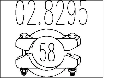 Хомут выхлопной системы биконический (Диаметр 58 мм) MTS 02.8295